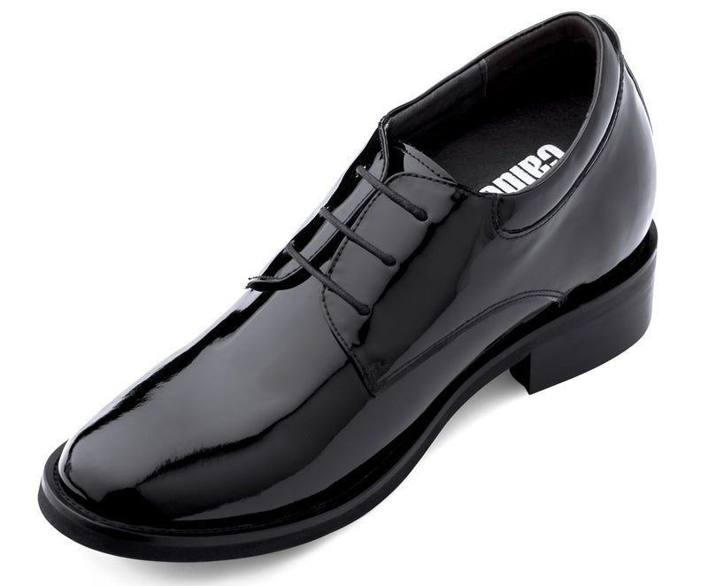 Calden Men's Invisible Height Increasing Elevator Shoes - Black Patent Leather Lace-up Lightweight Formal Tuxedo Oxfords - 4 Inches Taller - K595101 - Size 11 D(M) US - Image 2
